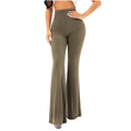 Slim Solid Color Flare Pants High Waisted Full Length Athletic Yoga Pants