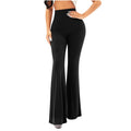 Slim Solid Color Flare Pants High Waisted Full Length Athletic Yoga Pants