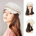 White Hat Big Waves And Straight Hair Cap Wigs