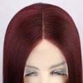 Wine Red  Lace Wigs Short Straight Lace Front Wig for Women
