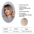 Ins Hot Female Bangs Short Straight Bobo Head Gradient Color Wig For Daily Use