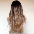 Hot Brown Ombre  Blonde Wavy Long Mini Lace  Wigs