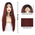 Women' s Red Straight Hot Mini Lace Front Wig
