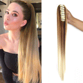 Color Gradient Straight Hair Claw Clip Ponytail 26inch