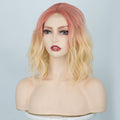 Sweet Peachy Colored Wave Short Wig