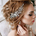 Honyy  Wedding Hair Clip Rhinestones  for Women Bridal Flower Hair Piece Crystal Wedding Hair Accessories for Brides