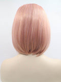 Pink Bob Synthetic Lace Front Wig
