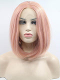 Pink Bob Synthetic Lace Front Wig