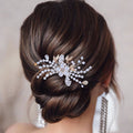 Honyy Bridal Headpiece Vintage Crystal Leaf Hair Pins Wedding Party Hair Accessories