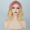 Sweet Peachy Colored Wave Short Wig