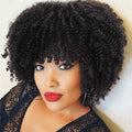 Honyy Ins Hot Black African Small Curly Bangs Wig Suitable For Everyday Use