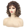 Brown Mixed Blonde Short Curly Wigs