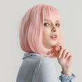Ins Hot Lovely Pink Bob Wigs