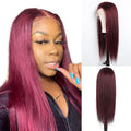 Indian Red Straight Lace Front Human Hair Wigs